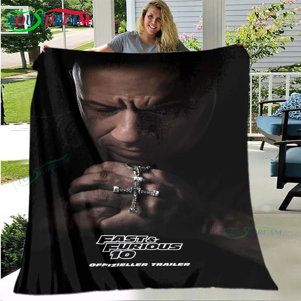 

Famous Film F-Fast & F-Furious Printed Flannel Soft Blanket Living Room Bedroom Sofa Bed Blanket Gift Portable Picnic Blanket