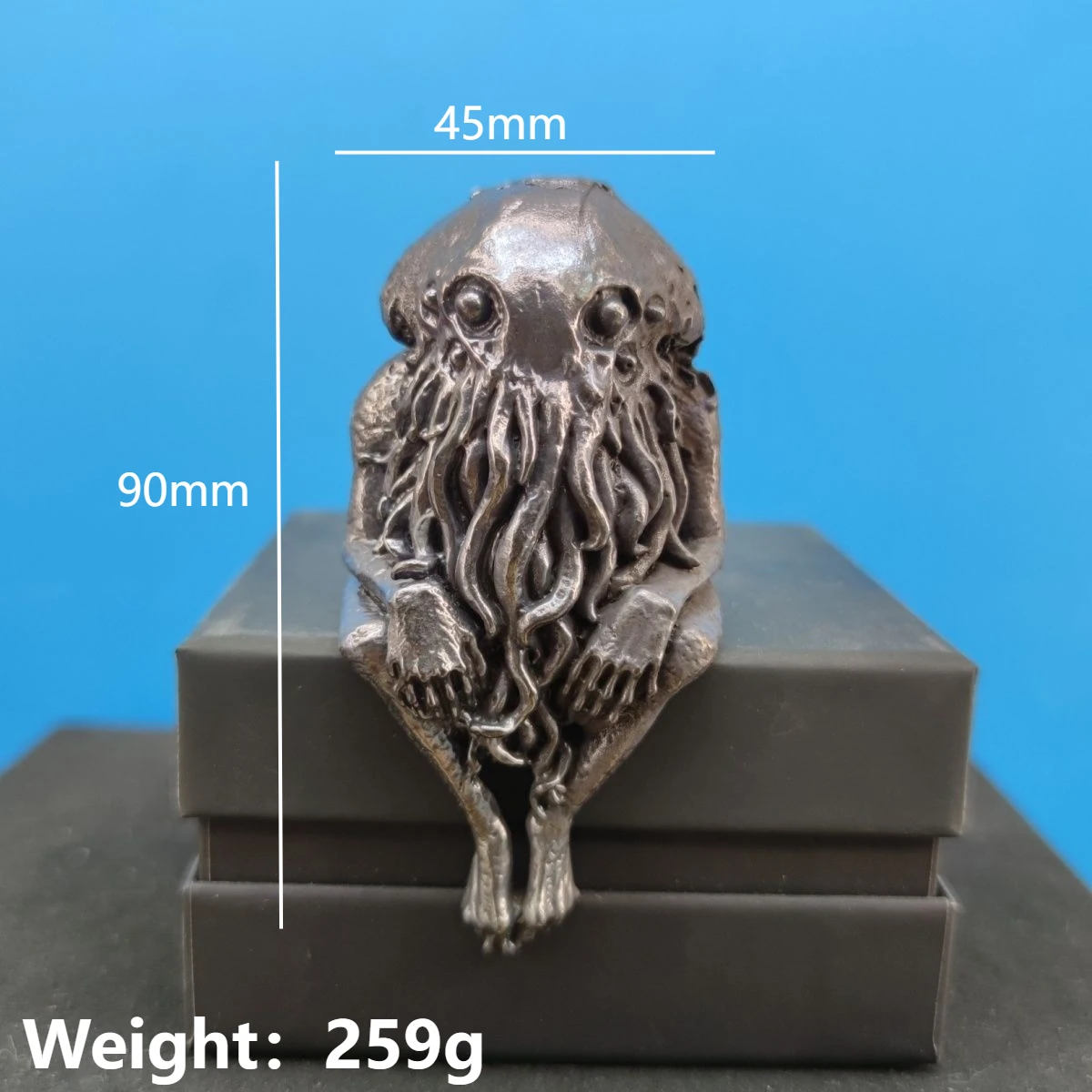 Vintage Brass Sitting Cthulhu Mythos Young Thinker The Old Lord Statue Figurine Copper Sculpture Decoration Craft Gift