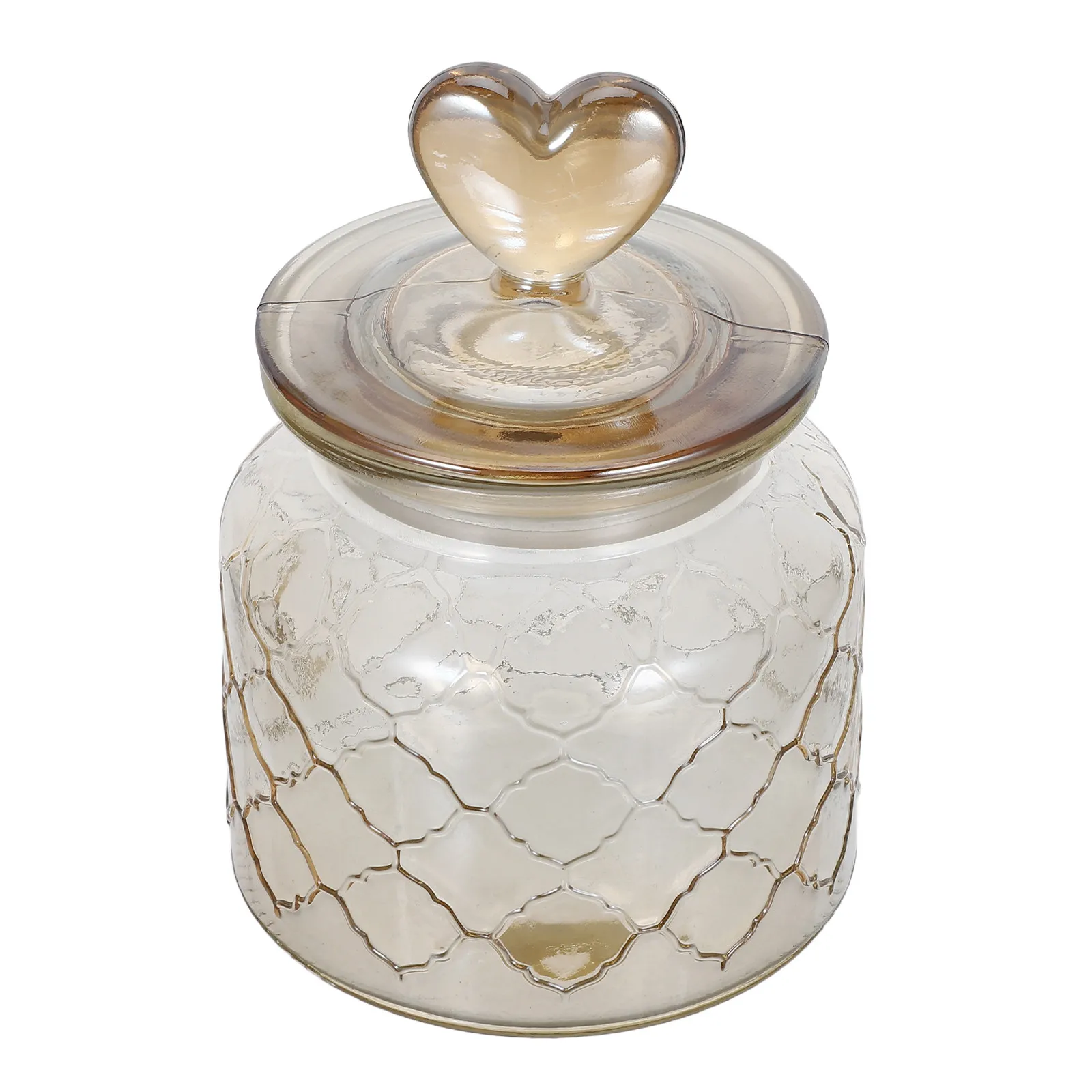 Premium Heart Design Glass Sealing Jar with Tight Fit Lid Safe Sanitary Storage for Herbal Teas Nuts Grains Dried Fruits Snack