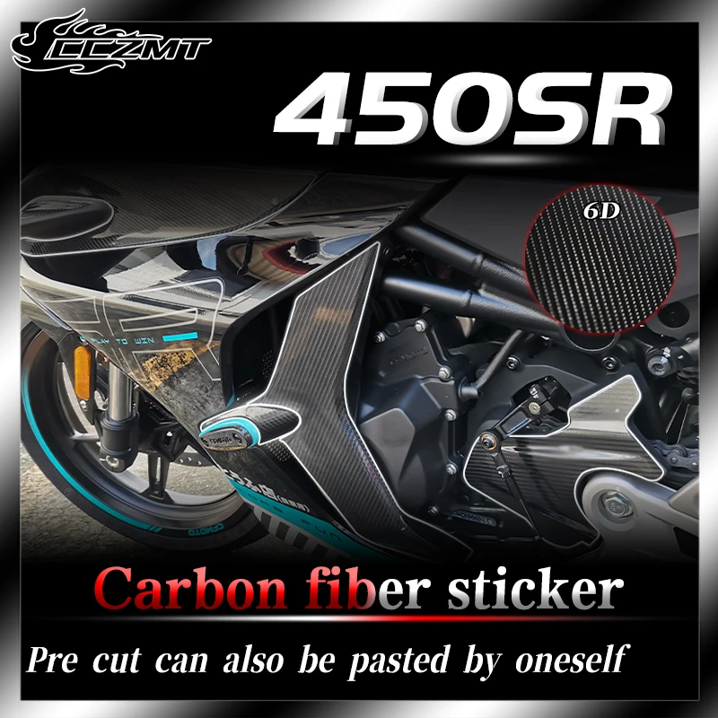 

For CFMOTO 450SR 2022 6D carbon fiber protection stickers fuel tank stickers body decorative prints and decals modification