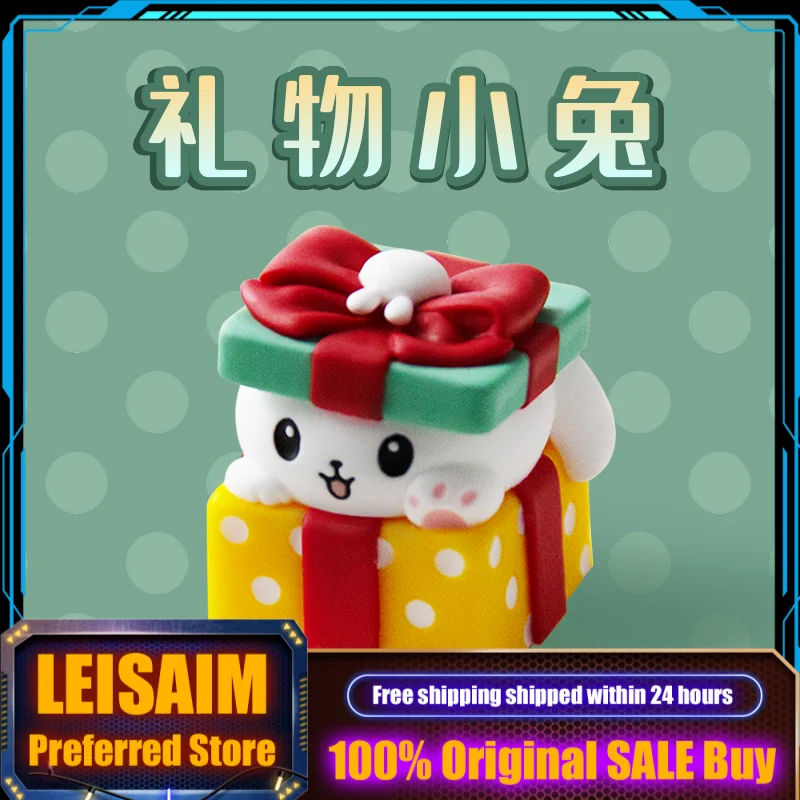 Подарочные колпачки для клавиш с изображением кролика, оригинальная механическая клавиатура из смолы, игровая клавиатура для ПК, коллекция аксессуаров, подарок, милые колпачки для клавиш на заказ