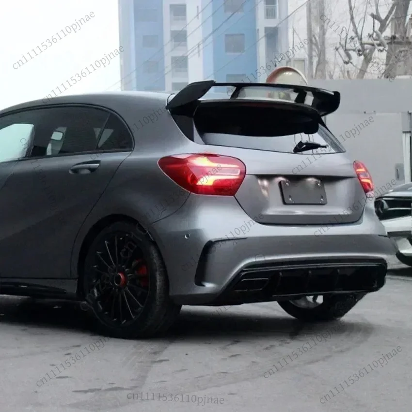 For Mercedes Benz A Class W176 W177 A180 A200 A250 A260 AMG A45 Hatchback 2013-2022 Rear Trunk Roof Spoiler Body Kit Gloss Black