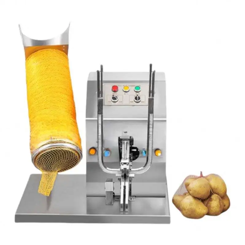 Garlic Bagging Clipper Citrus Packaging Fruit Net Packing Machine Potato Garlic Net Bag Packaging Machine Mesh Bag Tying Machine