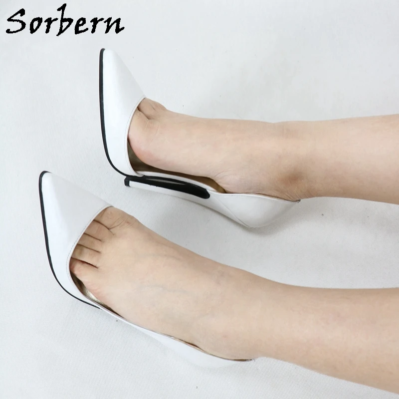 

Sorbern 16Cm High Heel Women Pump Stilettos Shoes Pointed Toe D'Orsay Fetish Sissy Boy Shoe Gold Lining Custom Colors