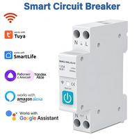Tuya WIFI Smart Circuit Breaker With Metering 10A-63A DIN Rail Wireless Remote Control Switch Work with Alexa Google Home Yandex