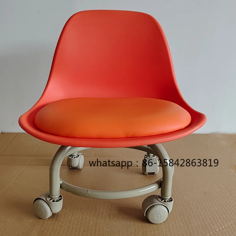 Low stool household universal wheel living room backrest children's stool movable small silent universal wheel stool