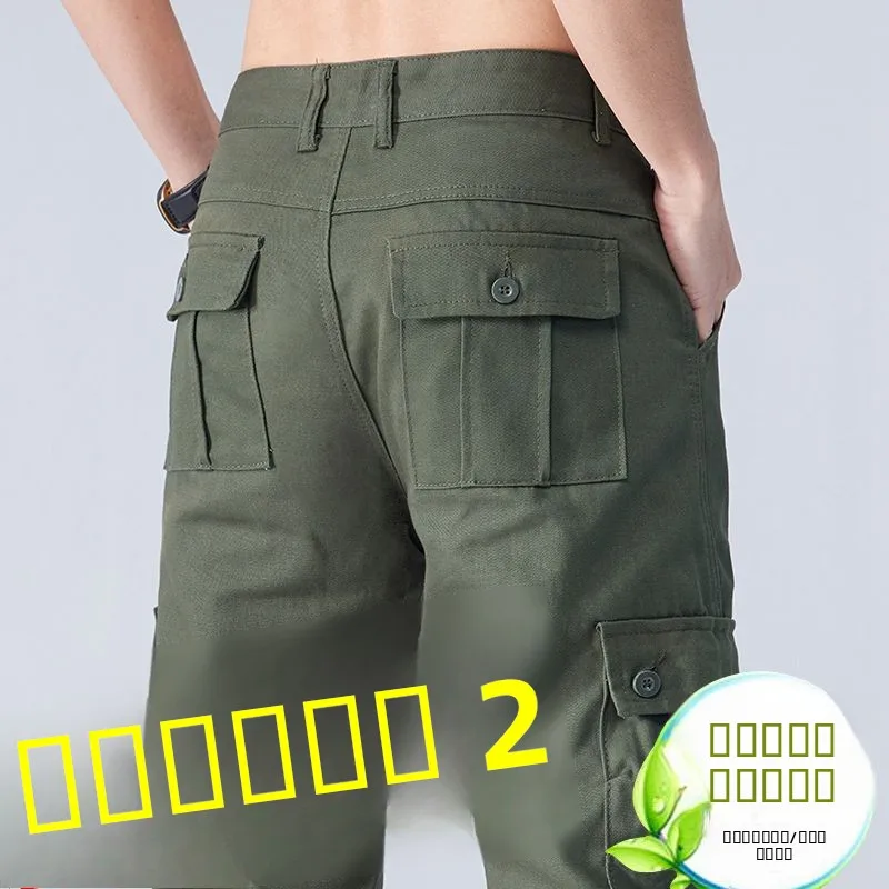 

Повседневные хлопковые рабочие брюки, мужские свободные рабочие брюки свободного кроя для весны, осени и зимы, устойчивые к износу и защищающие от тепла