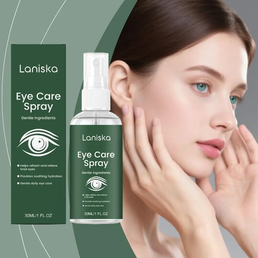 Spray para el Cuidado de los Ojos Laniska con Luteína 30ml, Bruma Ocular Refrescante e Hidratante, Spray Suave Portátil para el Cuidado Diario de la Piel de los Ojos