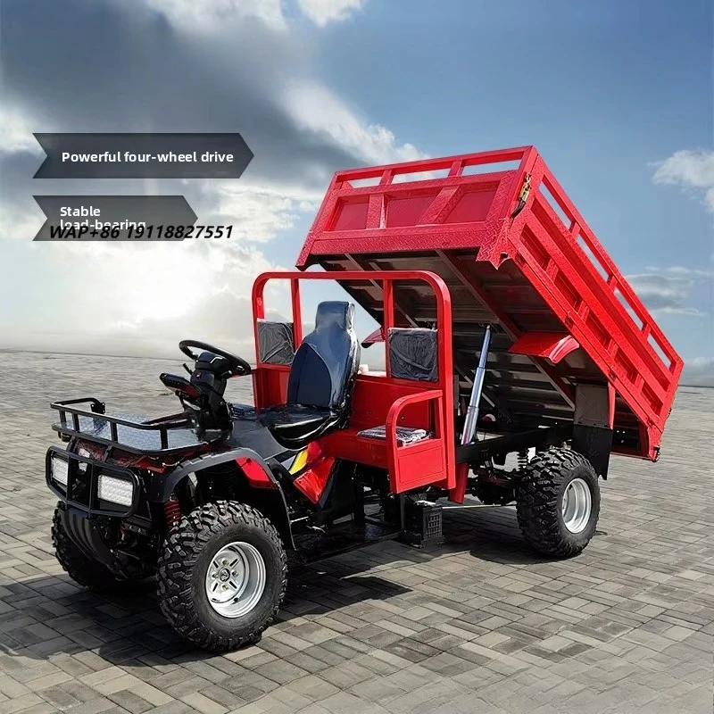 2025 High Quality 300cc 350cc 4X4  ATV New Product  Motorcycle 4 Wheel 350cc 4WD Atv Trailers with Hydraulic Dump