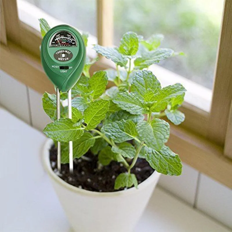 3 in 1 Soil PH Meter Sunlight PH Tester Garden Flowers Soil Moisture Sensor Meter Plants Acidity Humidity PH Monitor Detector