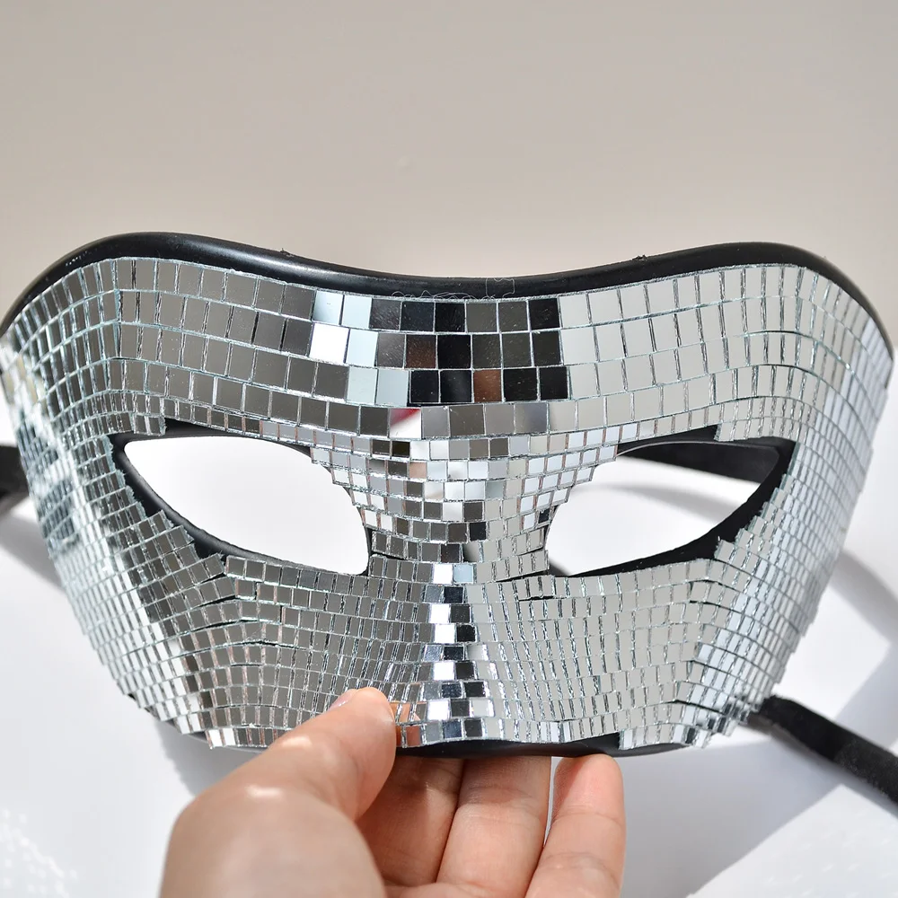 Bar Street Dance Disco Glitter Mask Cosplay Mirror Shiny Music Masks Halloween Masquerade Dress Up Party Costumes Props 2