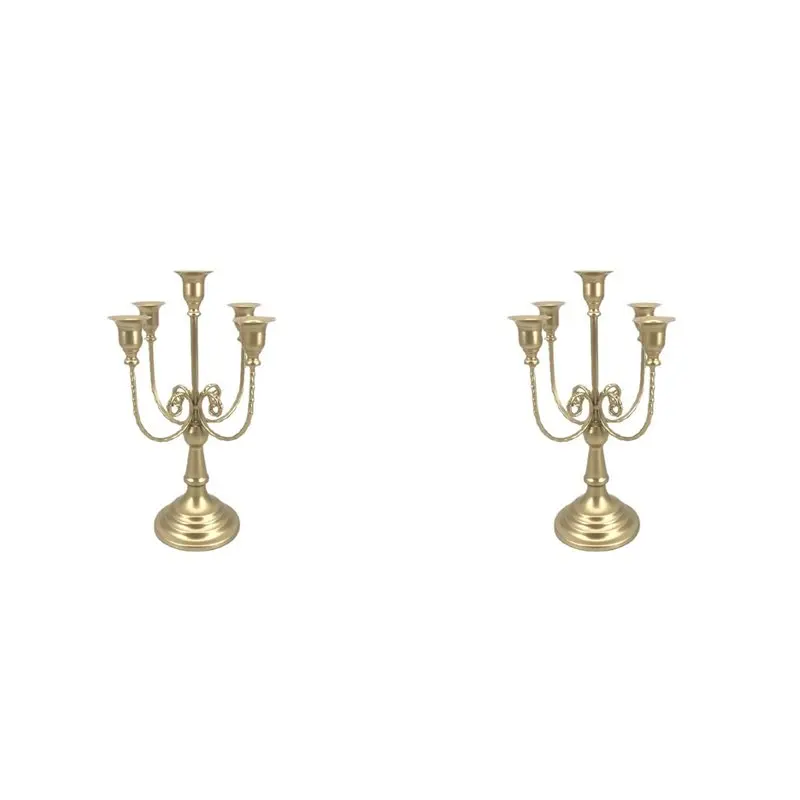 2X 5 Candelabra Candelabra Vintage Candelabra Wedding Party Decor Vintage Table Decor,Gold