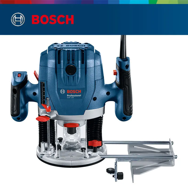 Bosch GOF130 1300W Electric Trimming Machine 28000rpm Woodworking Milling Engraving Hand Wood Edge Router Trimmer Home DIY Power