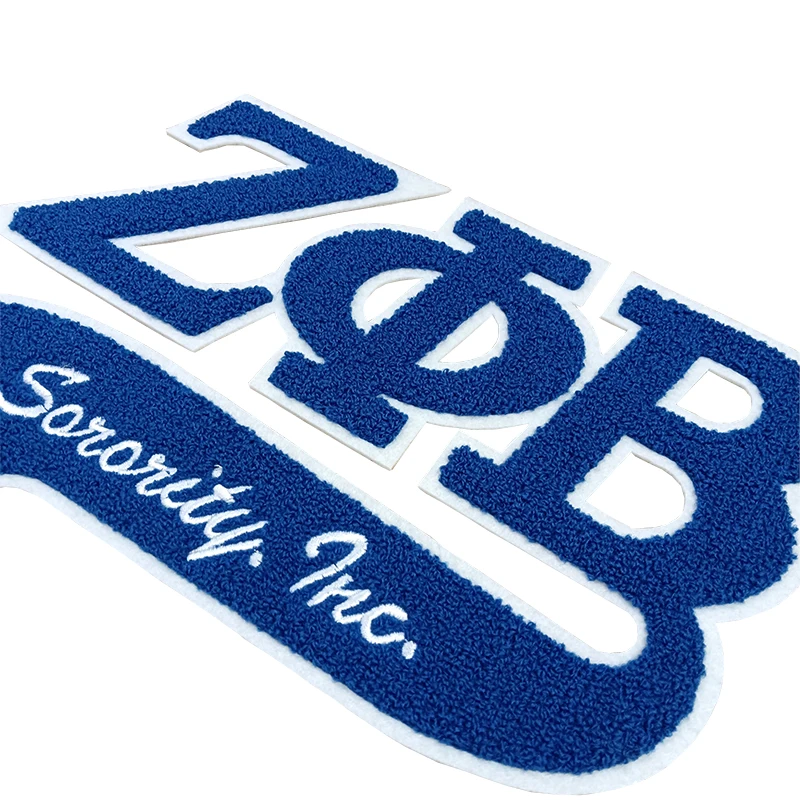 Zeta Phi Beta Greek Letters Chenille Patches Heat Applied Finer Woman Fraternity Sorority Greek Alphabet Embroidered Patches