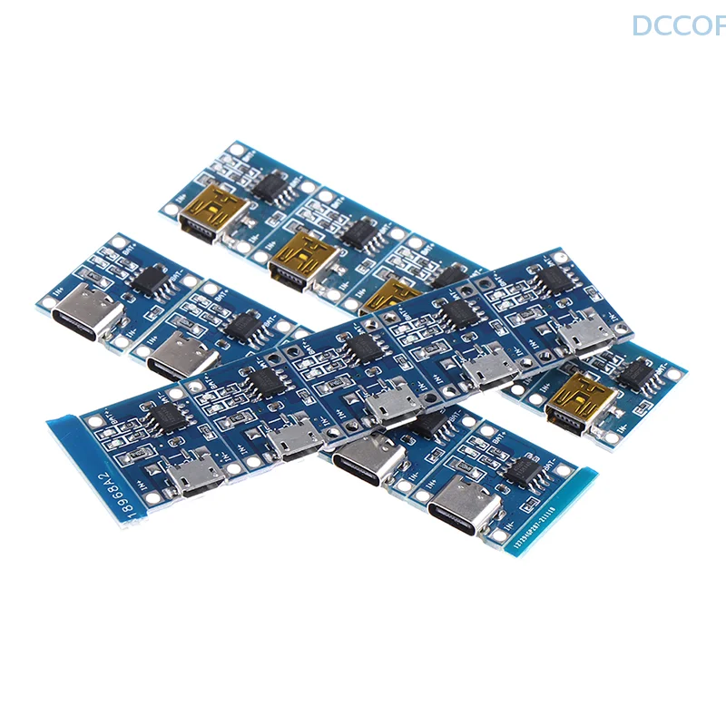 5Pcs 5V 1A TYPE-C Micro USB Lithium Battery Charging Board Charger Module With Protection Dual Functions 18650 TP4056