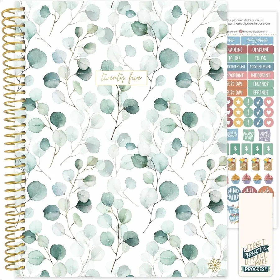 

2025 8.5" x 11" Calendar Year Day (January 2025 December 2025) Weekly Monthly Dated Agenda Organizer with Stickers and Tabs Bo