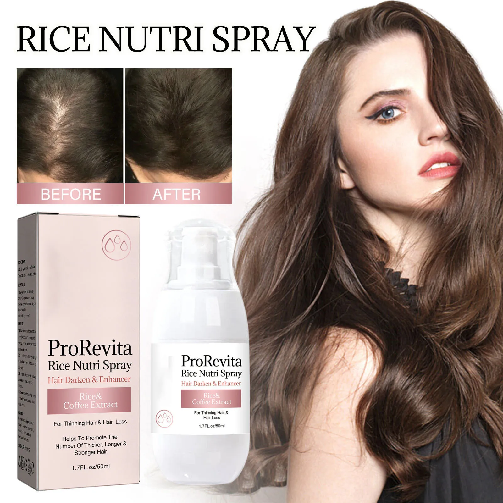 50ml Hair Helper Spray For Thinning Hair Helper Growth Spray Rice Water Spray Make Hair Thickening Natural Spra Festival Gifts