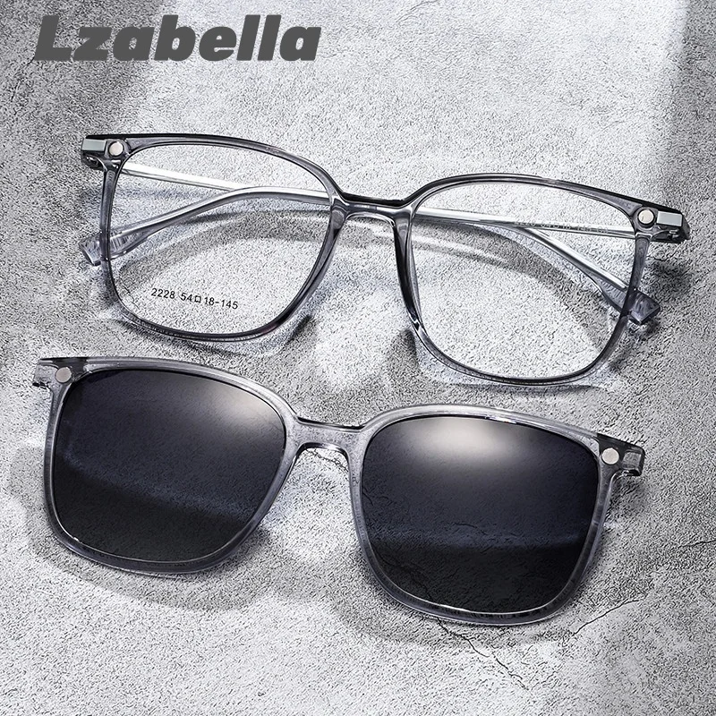 

Fashion High Quality Square TR90 Alloy Magnetic Clip On Glasses Optical Prescription Big Eyeglasses Frame Men Women G2228