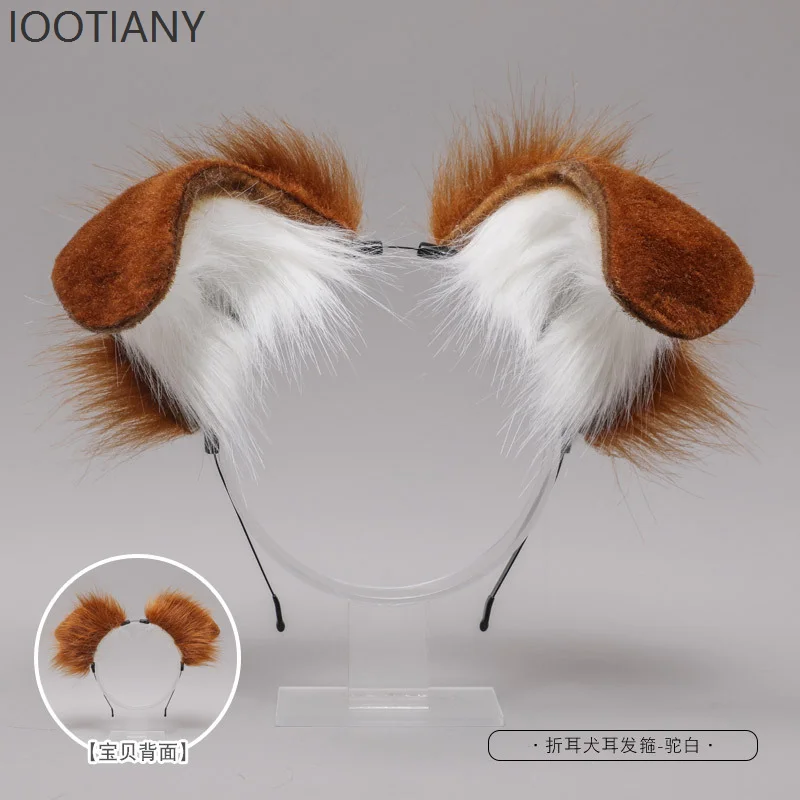 Escocês dobrável bonito dálmata bandana animal cocar halloween rpg orelhas de animais de pelúcia orelha bandana acessórios 2025