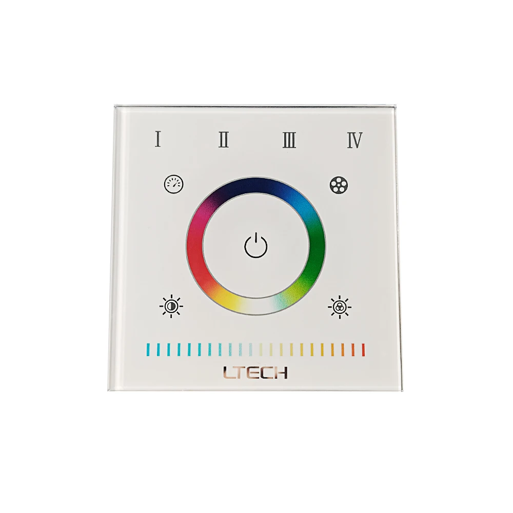 LTECH Led RGBWW Strip Controller LT-BUS Control System 12-24V Dual Wall Touch Panel And RF Wireless RGBCCT String Ribbon E5S