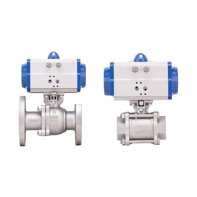 Pneumatic SS304 Steel Ball Butterfly Valve Manufacturer Actuator Control Actuated Water Vapor Fluid Pressure Pneumatic Valve