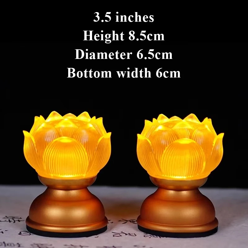 Creative Metal Aluminum Water Glass Lotus Bodhisattva, Rechargeable Buddha Hall, LED Changming Buddha Platform Front Supply Lamp