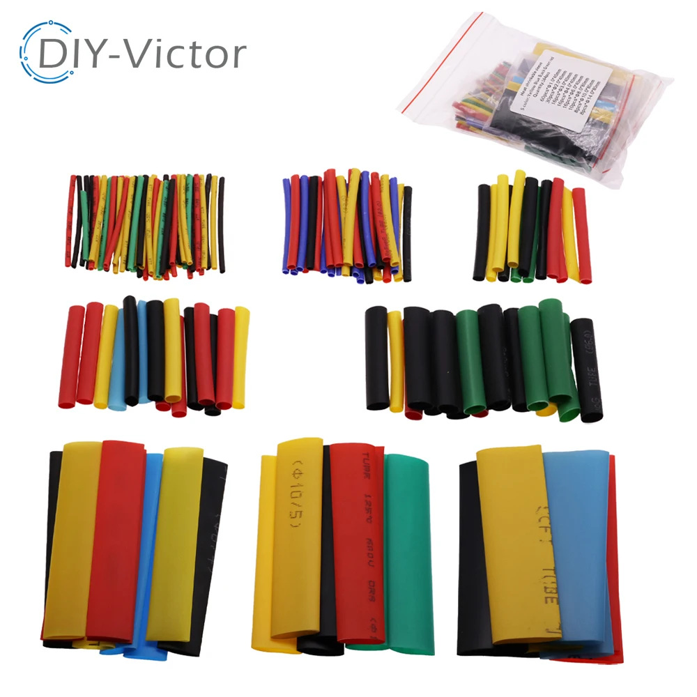 164pcs/Set Heat shrink tube kit Insulation Sleeving termoretractil Polyolefin Shrinking Assorted Heat Shrink Tubing Wire Cable