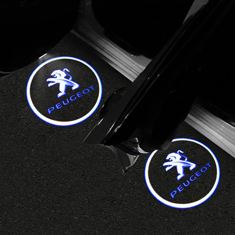 Luz de Bienvenida para Puerta de Coche, Proyector Láser LED, Lámpara de Sombra para Peugeot 306 2008 206 MPV 407 GT 3008 301 208 2009-2019 MK1 Exalt