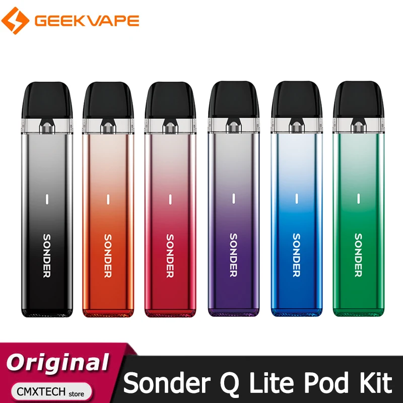 الأصلي Geekvape Sonder Q Lite Pod Kit 500mAh بطارية السجائر الإلكترونية Vape مع 2ML Q خرطوشة 1.2ohm لفائف المرذاذ