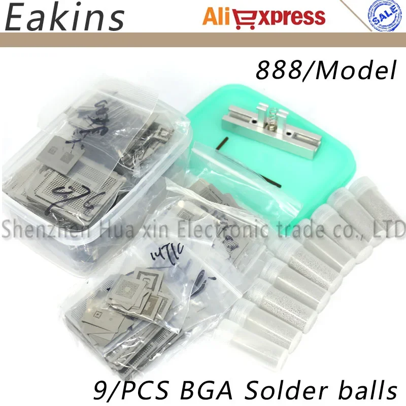 888/models BGA Stencil BGA Reballing Stencil Kit With Direct Heating Reballing Station Replace+9/PCS BGA Solder Balls