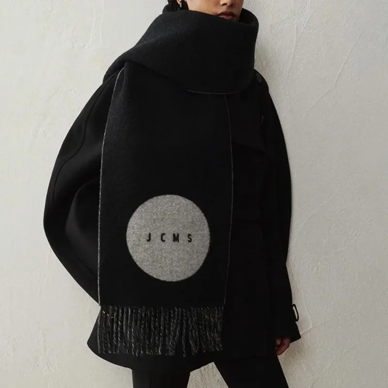 

Женский зимний шарф Jac из 100% шерсти, модный теплый кашемировый шарф-шаль с буквенным принтом