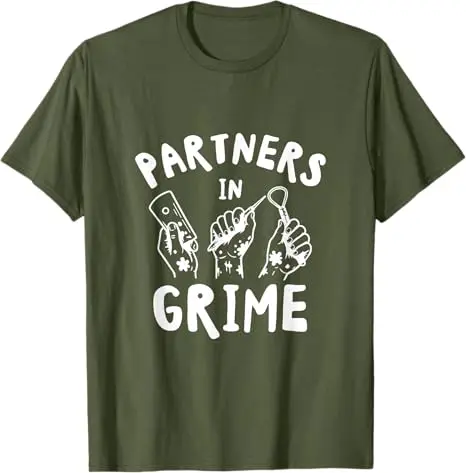 Partners in Grime T-Shirt: Lustiges Y2K-Design mit Töpfer-Sprüchen und Töpferwerkzeugen – Grafik-Kleidung für die Keramik-Gemeinschaft – Detail 4