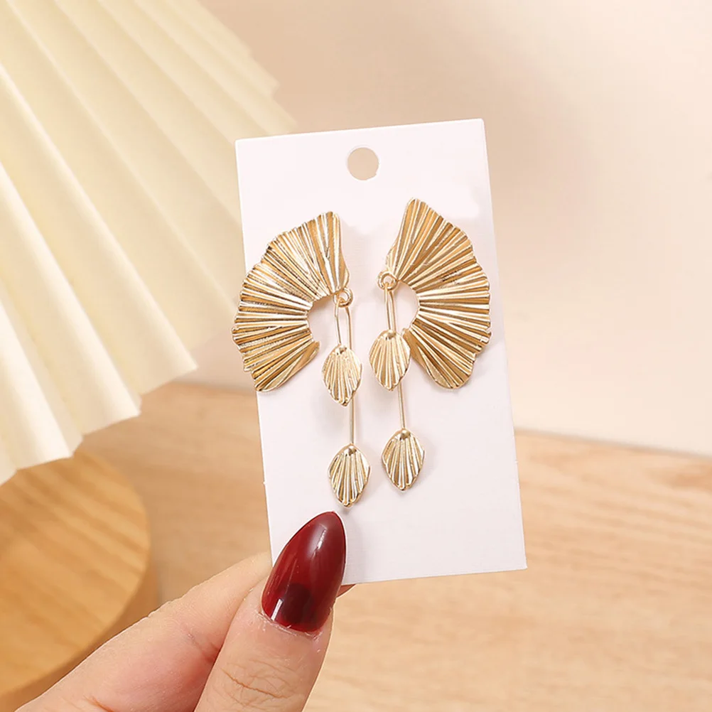 

1 Pair Fan Shaped Drop For Women Trendy Geometric Dangle Aesthetic Ear Jewelry Statement Earrings Womens Earrings
