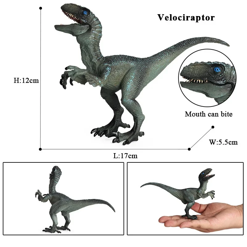 OozDec High-Quality Dinosaur Figures Jurassic Dilophosaurus Velociraptor Model Simulation Solid Animal Model Big Dinosaur Toy