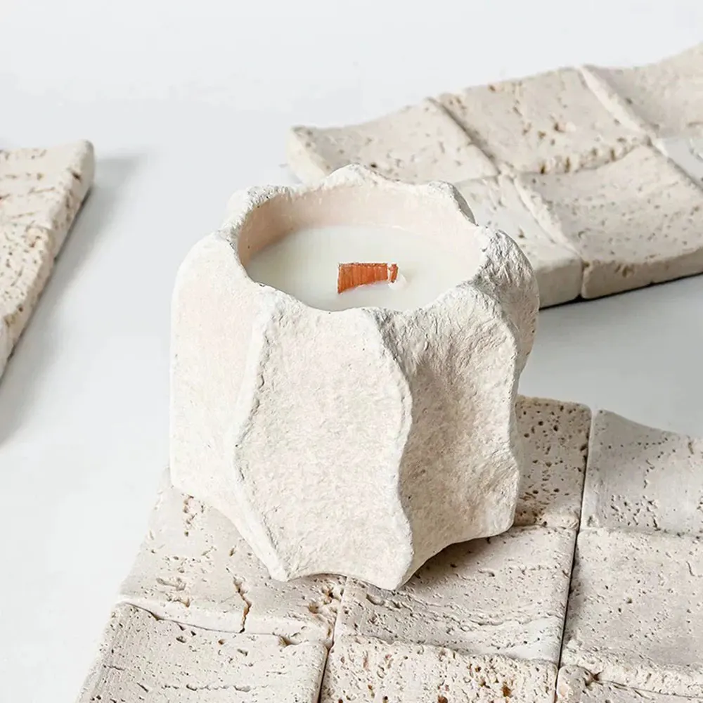 

Волнистая цементная ароматическая форма для свечей, сделай сам, гипсовый художественный подсвечник, украшение для дома, чашка для свечи, силиконовая форма в скандинавском стиле