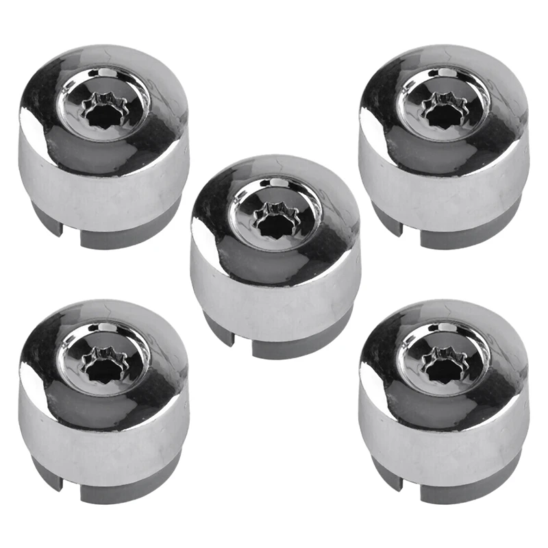 7L6 601 173A 2ZZ 5Pcs Chrome Wheel Lug Bolt Nut Cap Cover for Touareg 2004-2017