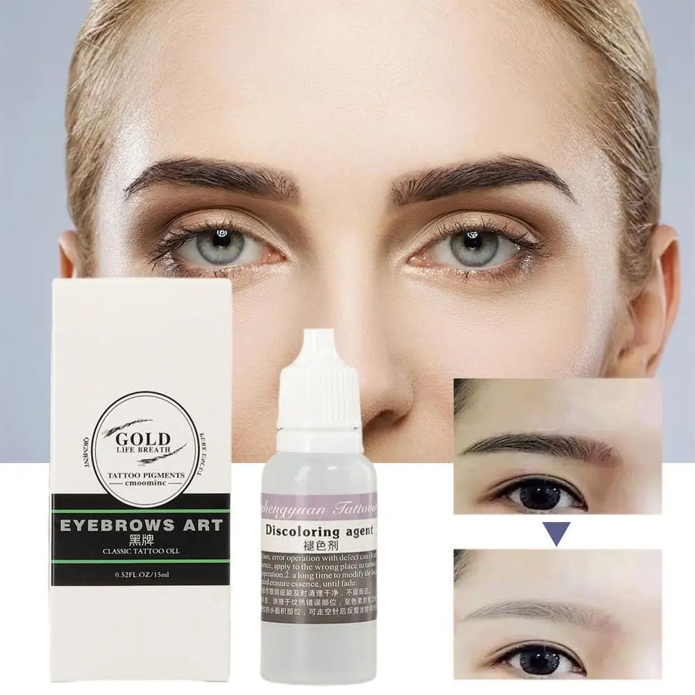 Correção de Tatuagem Microblading Vegetal, Agente Corante Rápido para Lábios e Cílios Sobrancelha, Semi-Permanente, 15ml