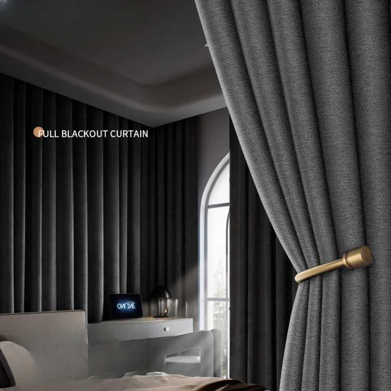 

Blackout Curtains for Bedroom Full Blackout Light Luxury Thermal Insulation Sun Protection Living Room Strong Opaque Fabric