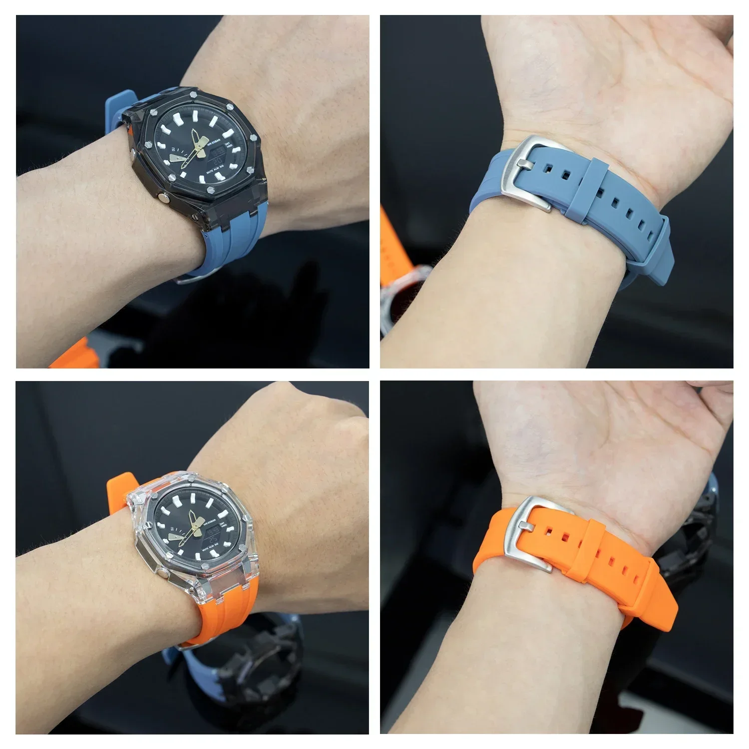 Kit Mod trasparente per Casio GA2100 GA2110 GAB2100 Custodia per PC Custodia con cinturino in gomma per Casio GA2100 GA2110 Accessori di ricambio