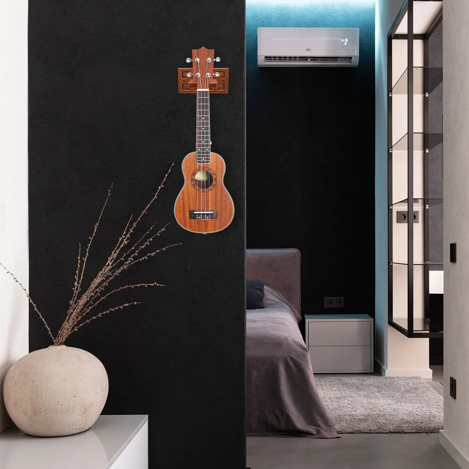 

1Set Wooden Wall Hook for Musical Instruments Cucurbit Flute Erhu Ukulele Safe Holder Home Decoration Cucurbit Flute Hook