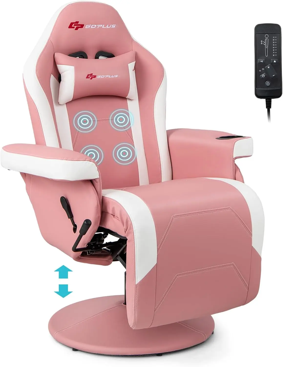 

Gaming Recliner Adjustable Massage Gaming Chair with Cup Holder Footrest Ergonomic Single Sofa Living Room Home Theater Seating