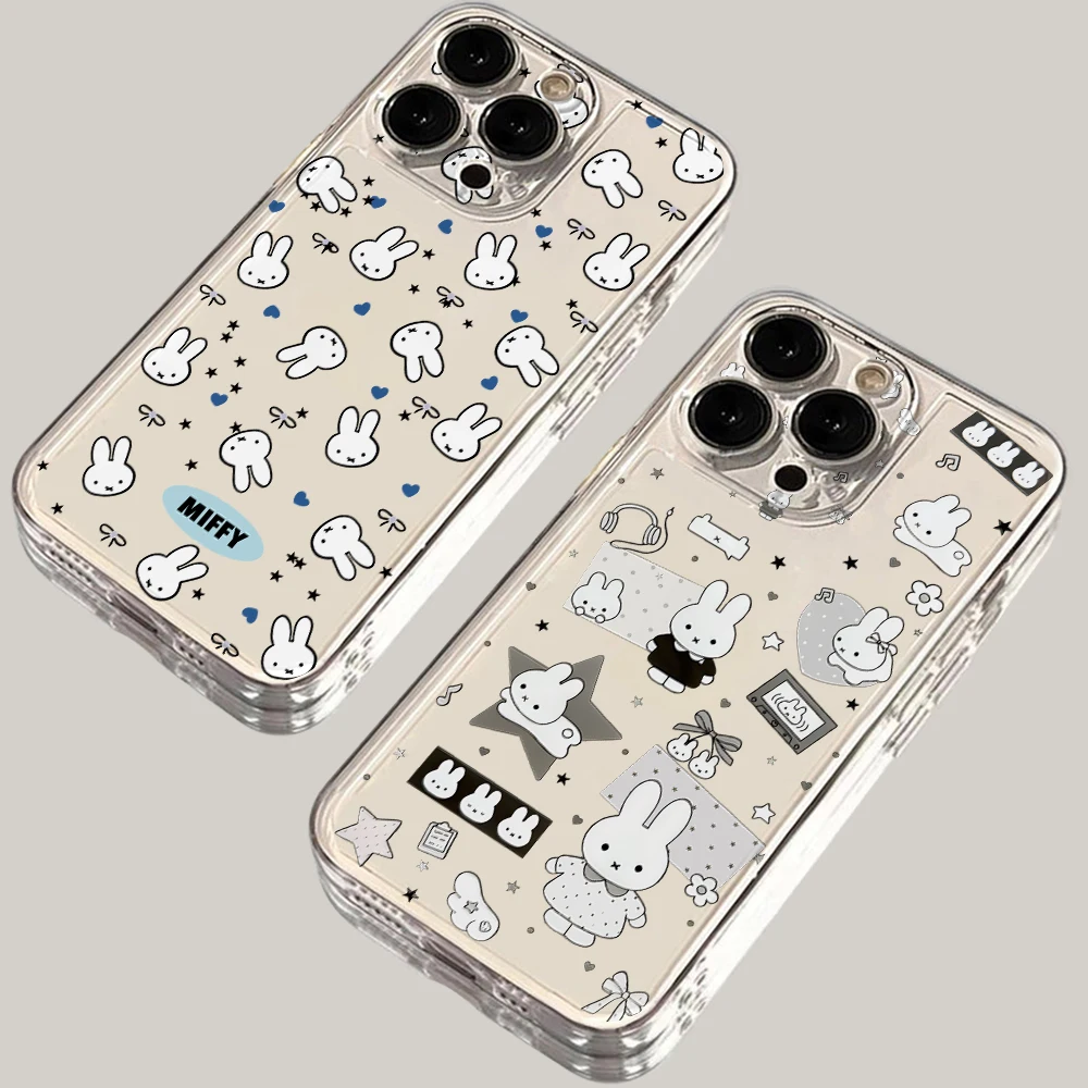 White Rabbit M-Miffies Phone Case for Samsung Galaxy S26 S25 S24 S23 S22 S21 Plus Ultra S20 FE 5G Soft TPU Transparent Cover