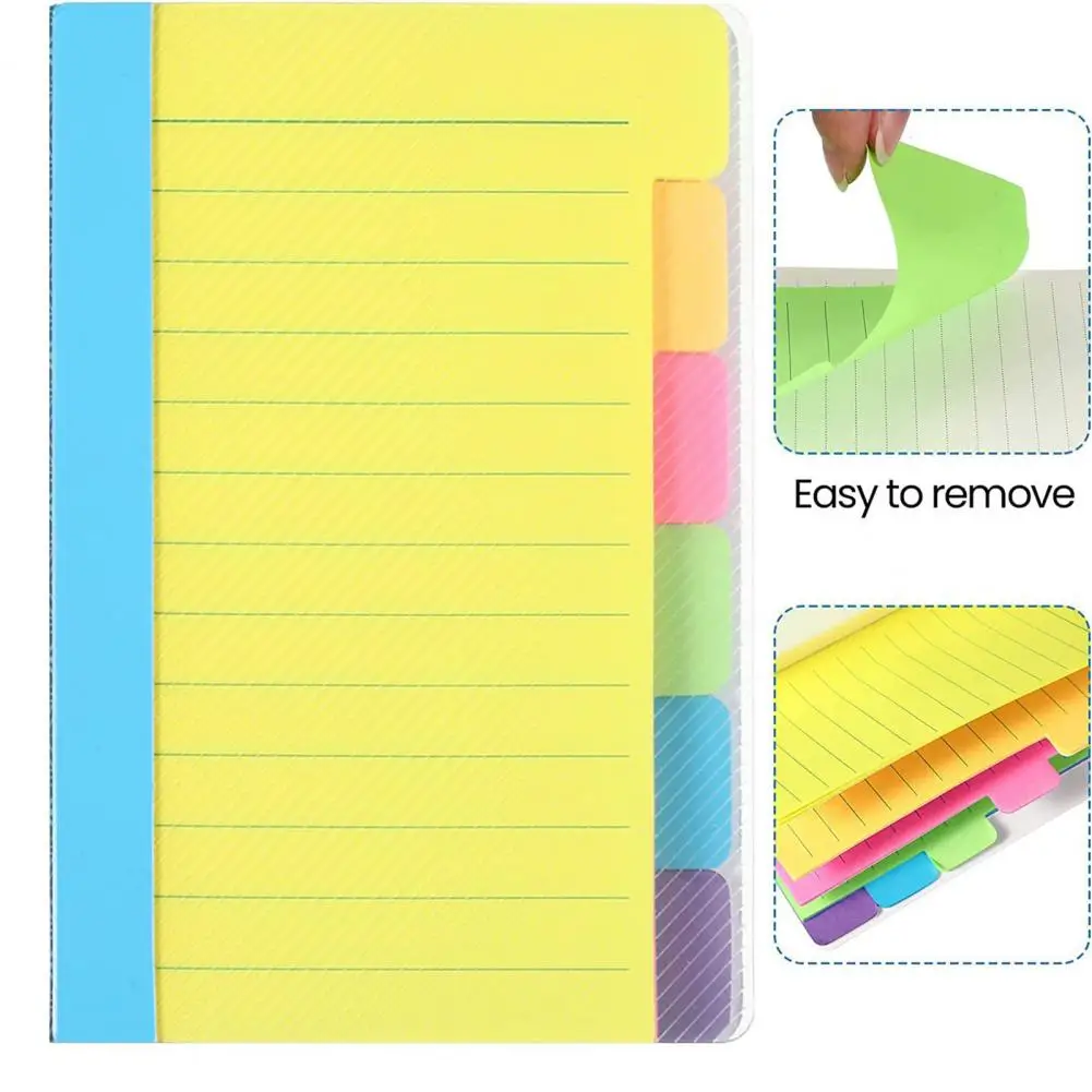 Ruled Notepad Sticky Notes Set Compact Index Tabbed Notepad Memo Pad for Home Office School