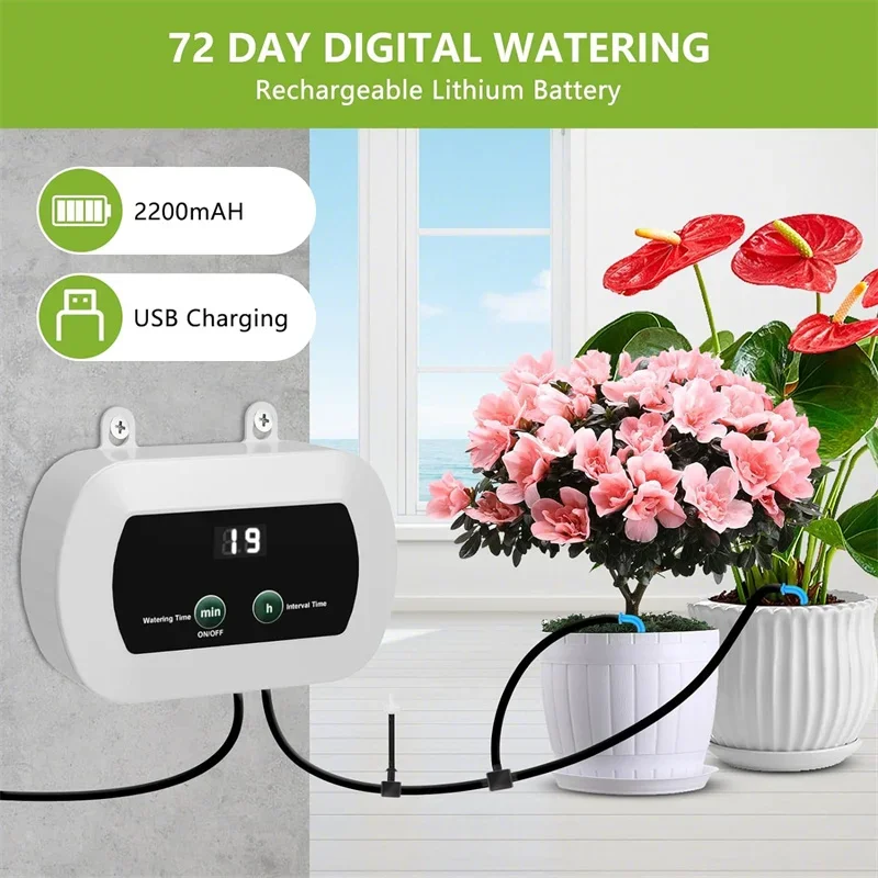 DIY solar irrigation, automatic watering system for garden balcony greenhouse potted plant automatic drip irrigation system