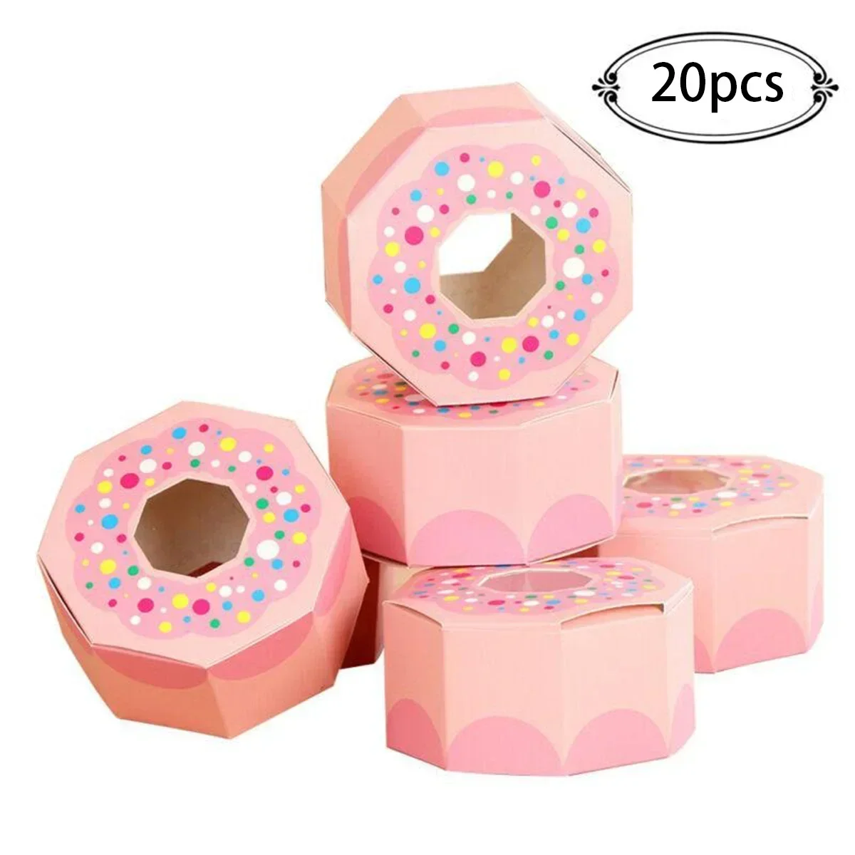 

20pcs Donut Candy Box Sweet Chocolate Boxes Donut Theme Wedding Gift Candy Box Favors Birthday Party Christmas Jelwery Decor