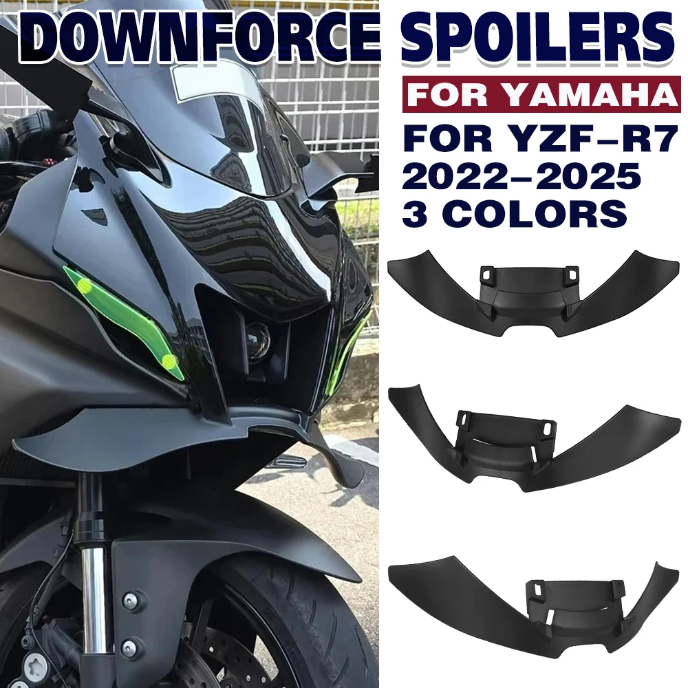 

Для Yamaha YZF R7 YZFR7 2022-2025 мотоциклетные крылышки аэродинамические ветровые боковые крылья прижимная сила спойлер обтекатель нижний спойлер для губ