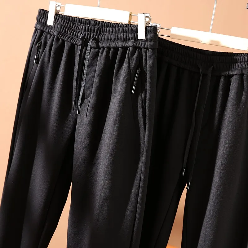 High Quali Fce Lined Thiened Casual Men's Underwear Elastic Waist Dstring Straight Leg Pants Faion Urban Sle