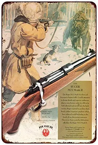 Letrero Metálico Retro de Rifle Balter Ruger M77 Mark II, Placa Antigua, Póster para Sala de Estar, Bar, Pub, Hogar, Letrero Clásico Vintage de Aluminio