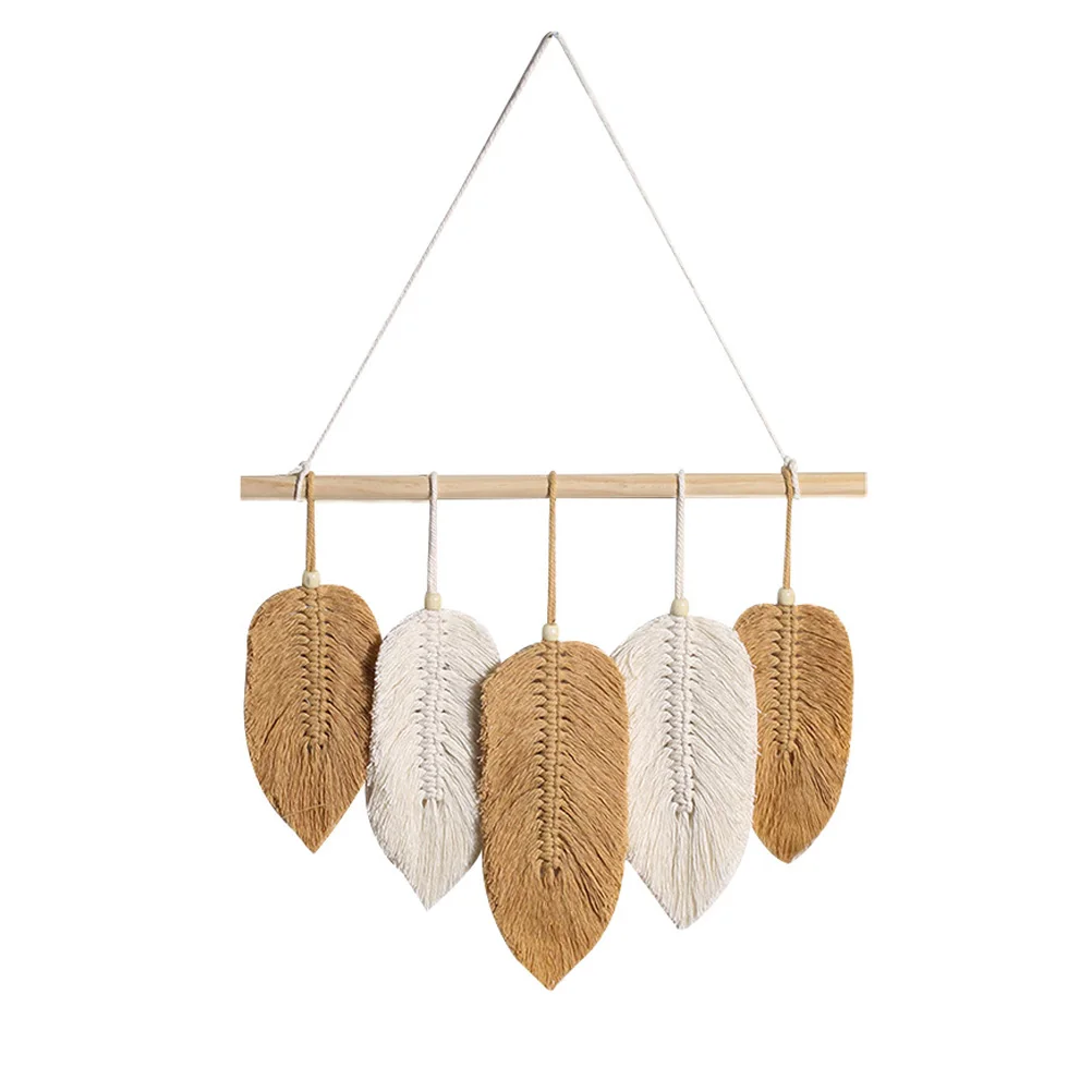 

Cotton Woven Leaves Tapestry Wall Hanging Decor Macrame Room Decoration For Home Bedroom Apartment Dormitory Baby