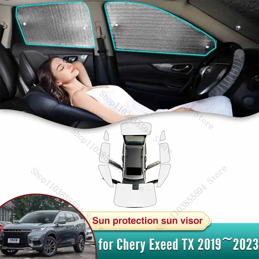 

Full Coverage Sun Shade for Chery Exeed TX 2019 2023 2022 2020 2021 Sunshade Windshield Side Window Privacy Shading Protector